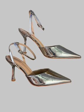 Formal Silver Slingback Pumps